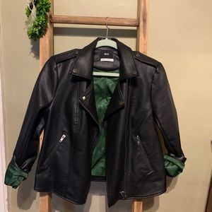 Faux leather biker jacket